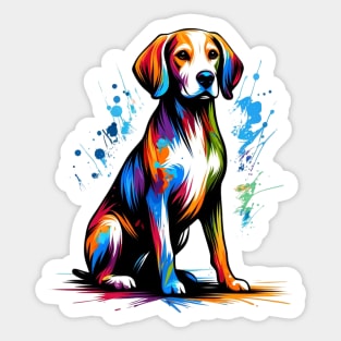 Vibrant Abstract Drever in Colorful Splash Art Sticker